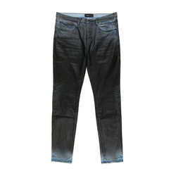 P001 BLACK COATED INDIGO JEANS