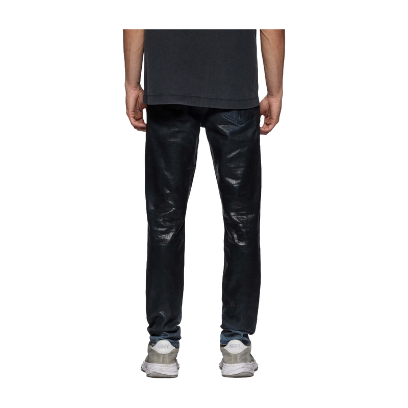 P001 BLACK COATED INDIGO JEANS