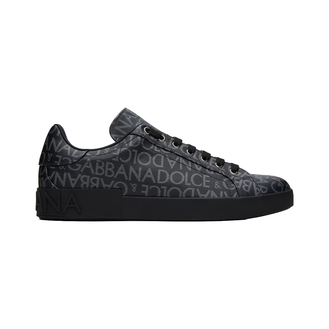 DOLCE & GABBANA COATED JACQUARD PORTOFINO BLACK/GREY