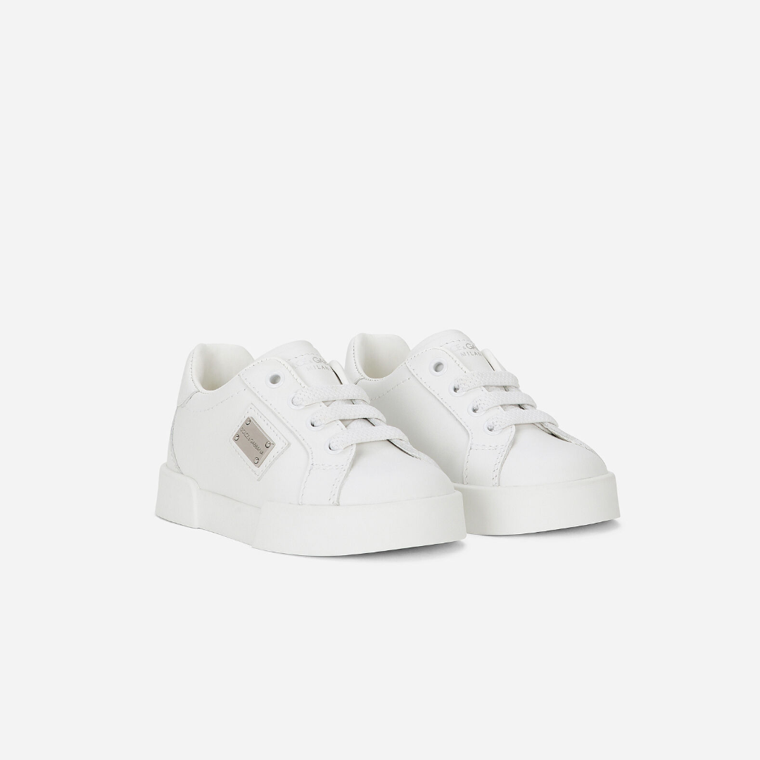 KIDS CALFSKIN PORTOFINO LIGHT SNEAKERS WHITE