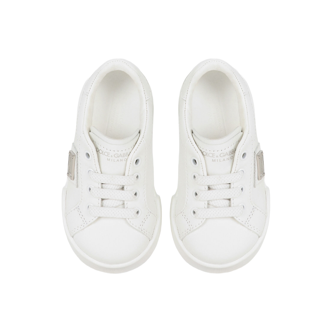 KIDS CALFSKIN PORTOFINO LIGHT SNEAKERS WHITE