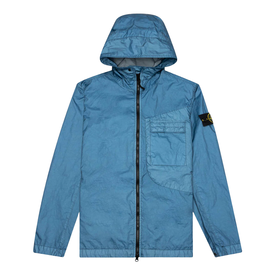 STONE ISLAND HOODED JACKET BLUE