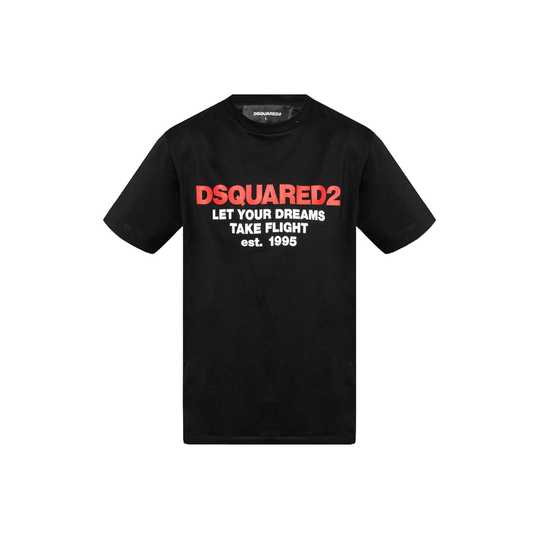 DSQUARED2 PRINTED BLACK T-SHIRT