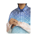 OMBRE MONOGRAM SILK BUTTON-DOWN SHIRT