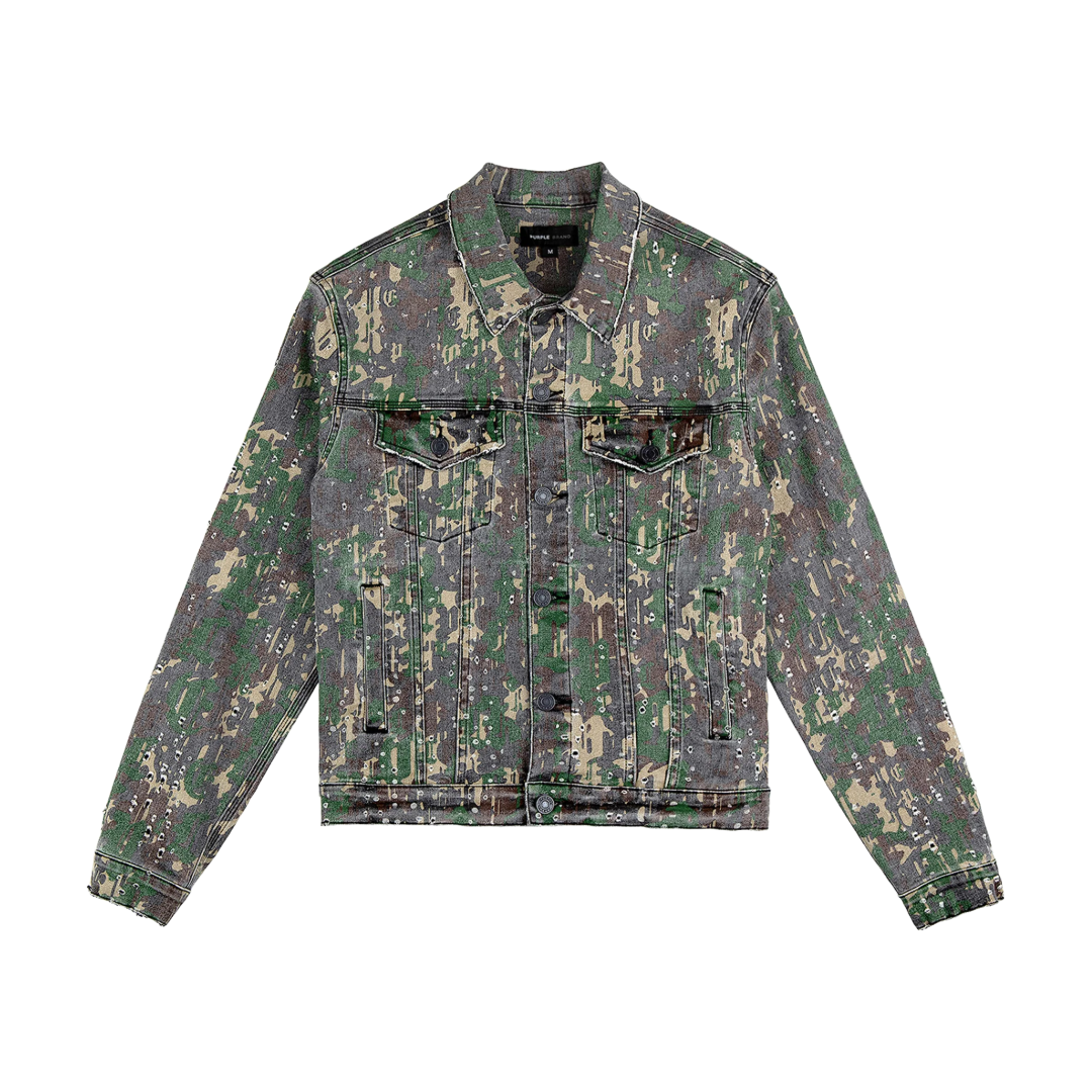 P024 MILITAIRE BUCKSHOT TRUCKER JACKET GREEN