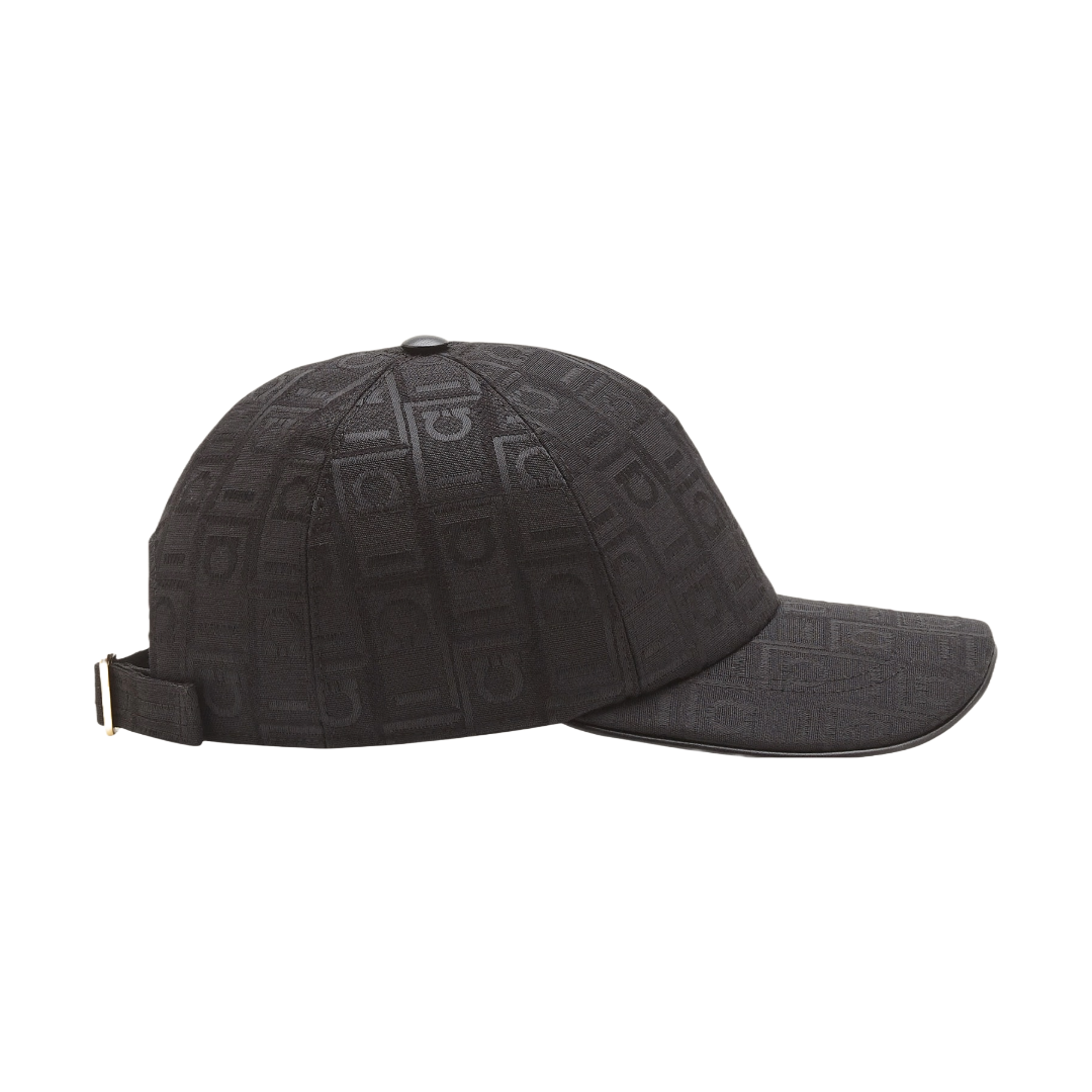 BASEBALL CAP WITH GANCINI MONOGRAM BLACK