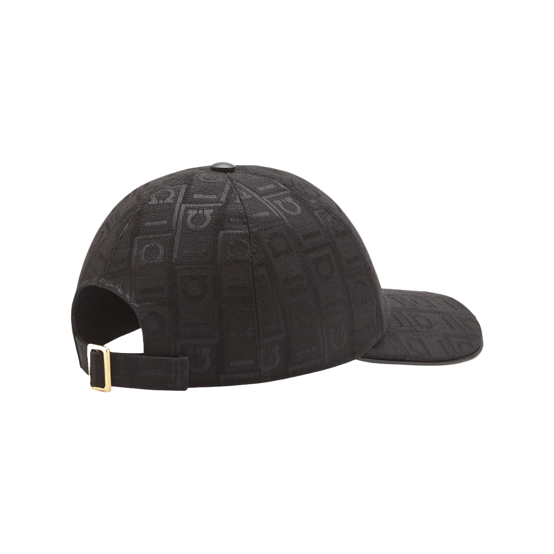 BASEBALL CAP WITH GANCINI MONOGRAM BLACK