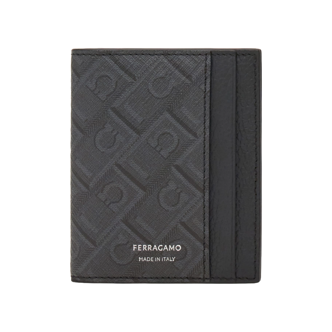 MONOGRAM CREDIT CARD HOLDER BLACK/GREY