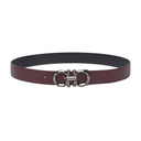 REVERSIBLE AND ADJUSTABLE GANCINI BELT DARK BAROLO/BLACK
