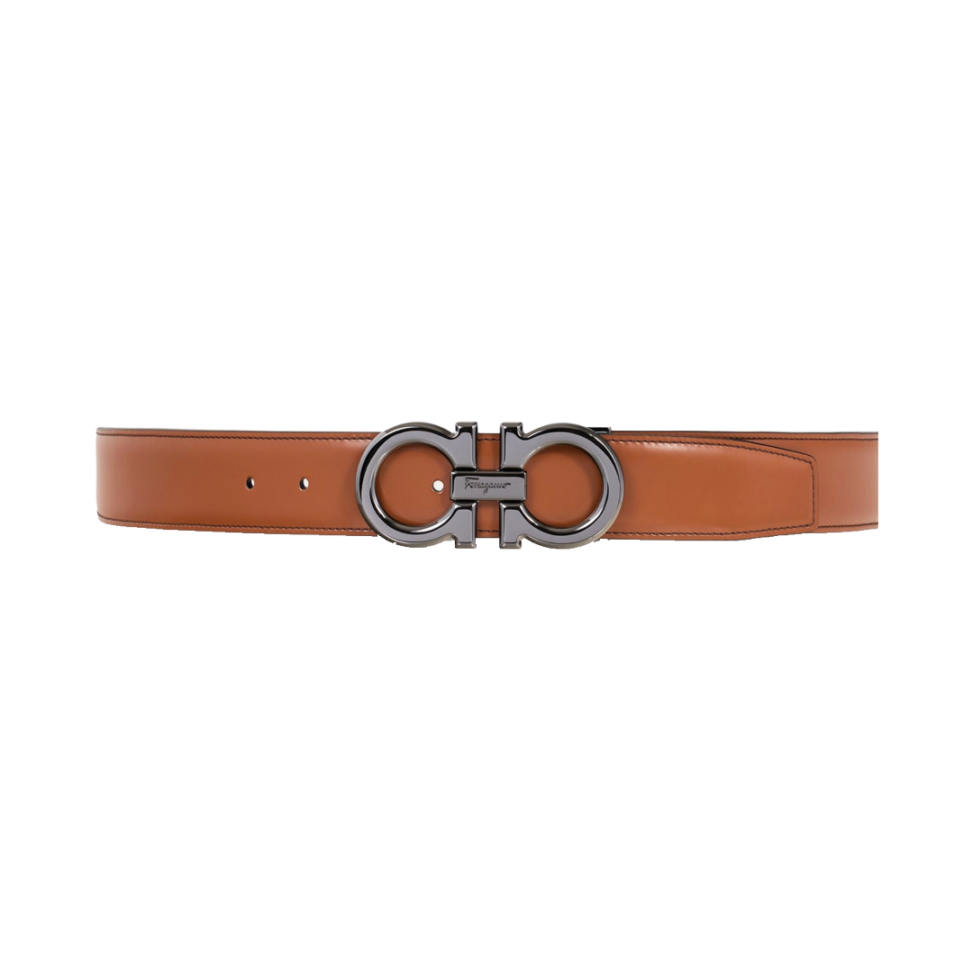 REVERSIBLE AND ADJUSTABLE GANCINI BELT VICUNA/BLACK