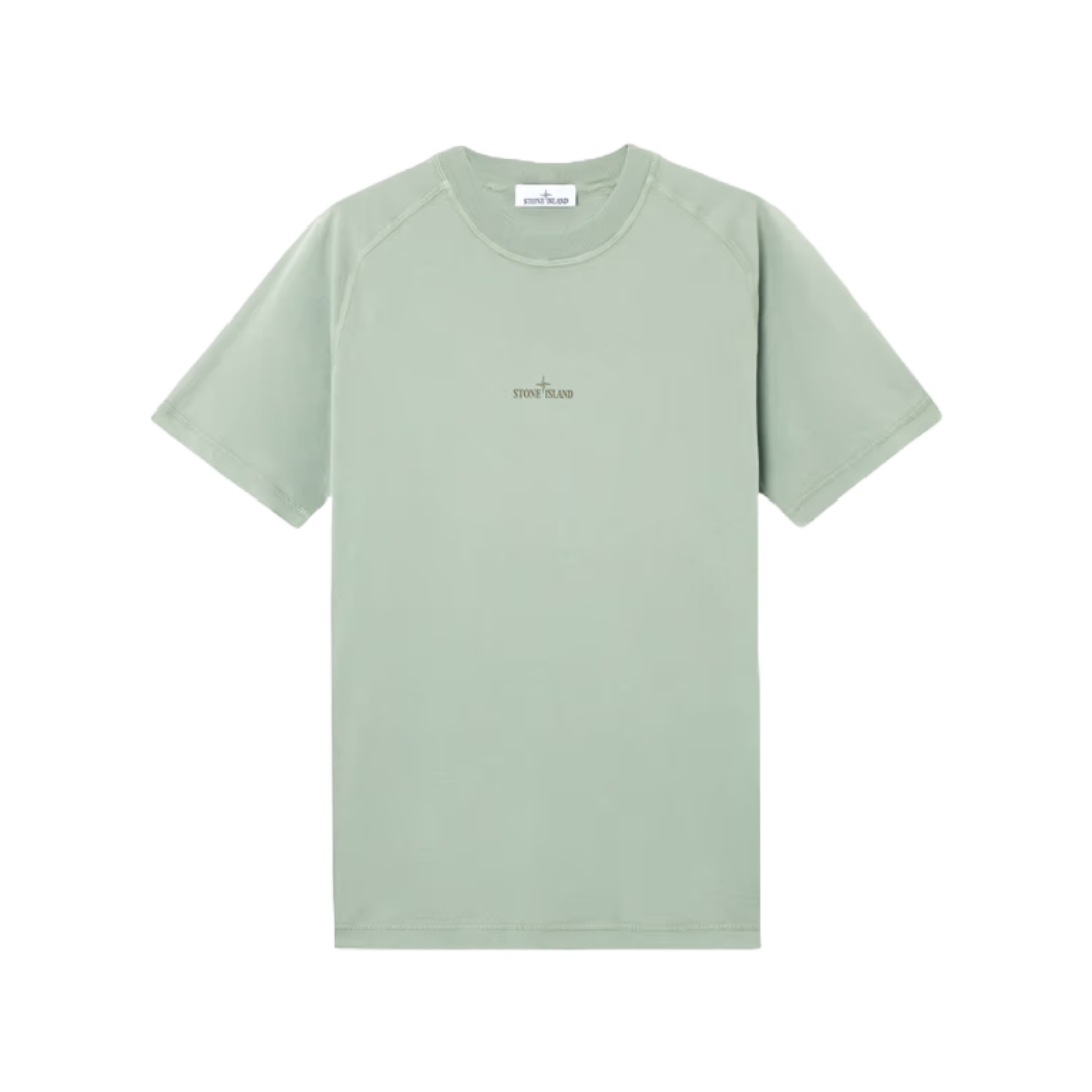 2100020 ORGANIC COTTON T-SHIRT WITH INSTITUTIONAL PRINT SAGE