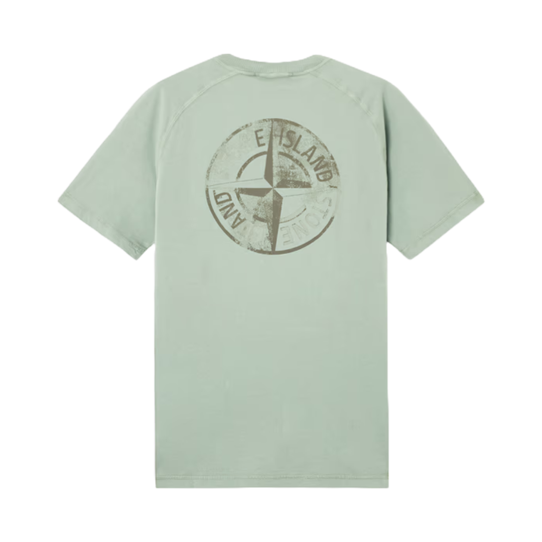 2100020 ORGANIC COTTON T-SHIRT WITH INSTITUTIONAL PRINT SAGE