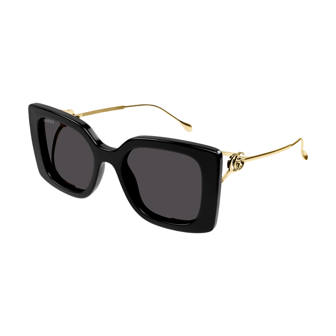 GUCCI WOMENS SUNGLASSES BLACK/GOLD