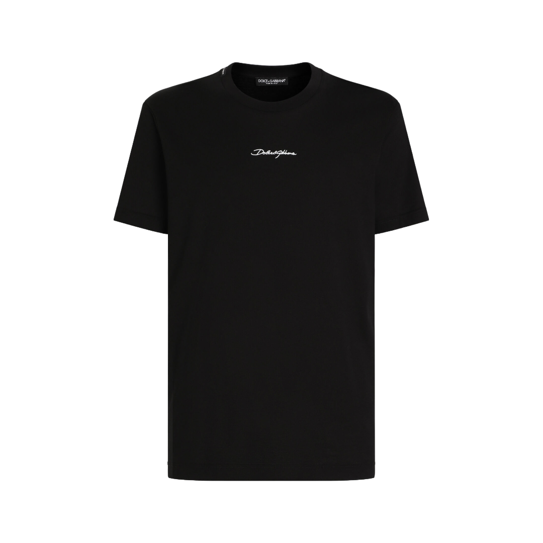 COTTON T-SHIRT WITH LOGO BLACK