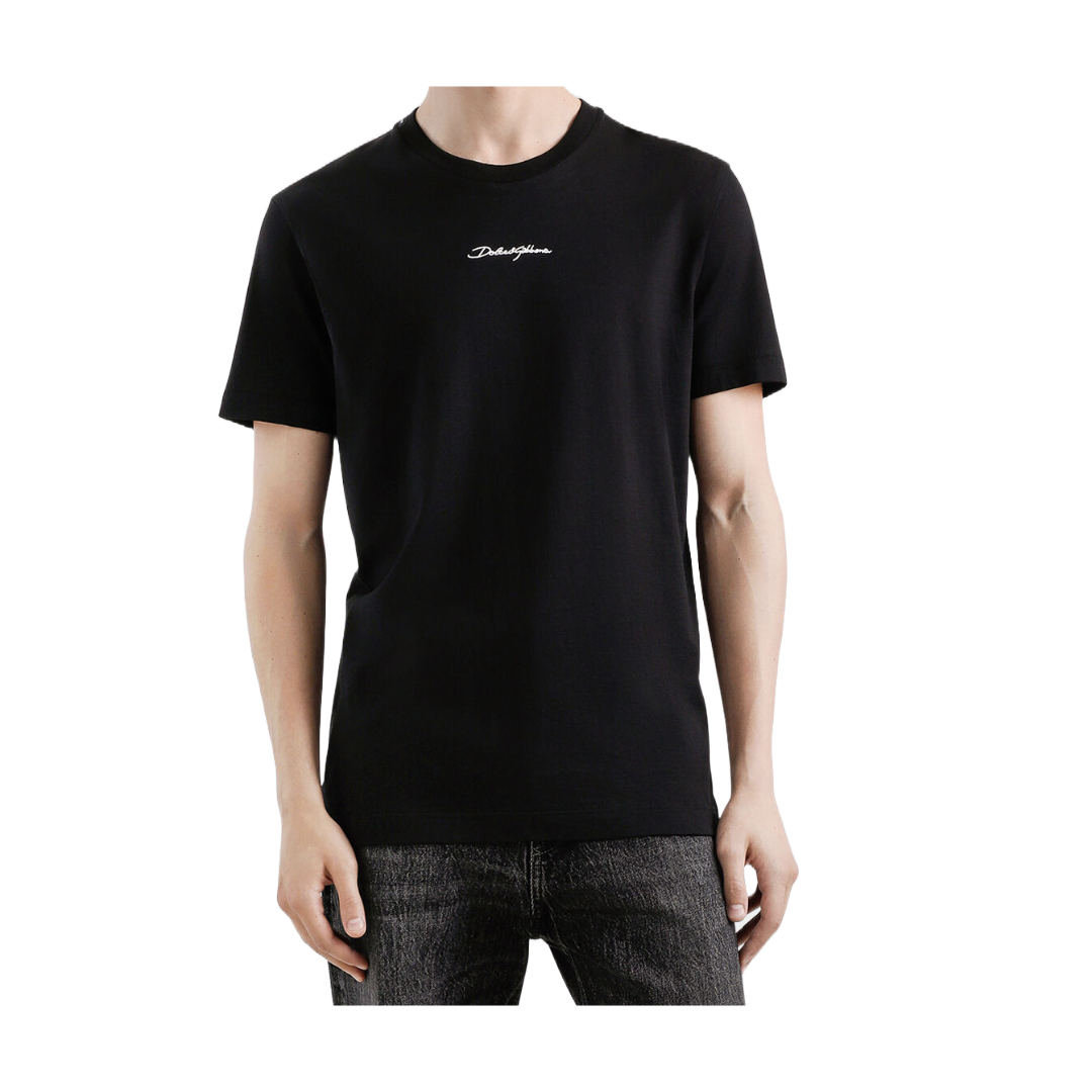 COTTON T-SHIRT WITH LOGO BLACK