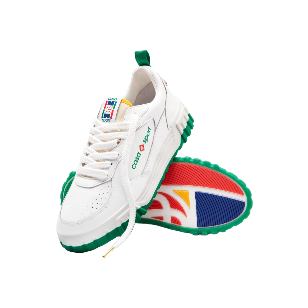 MENS COURT WHITE & GREEN SNEAKER