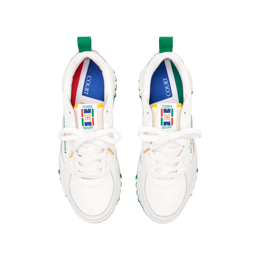 WOMENS COURT WHITE & GREEN SNEAKER