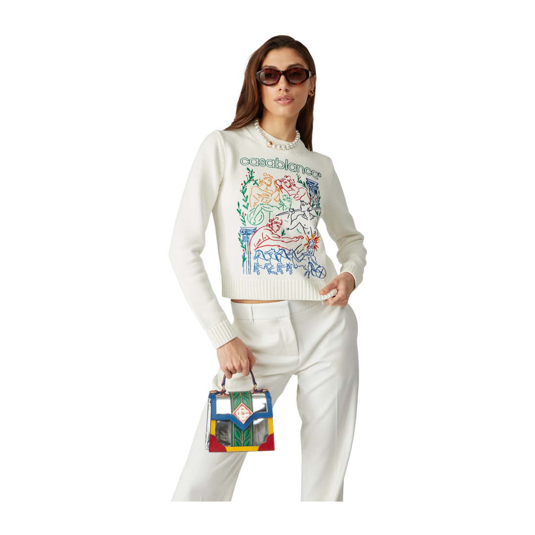 EMBROIDERED JUMPER WHITE/MULTICOLOR