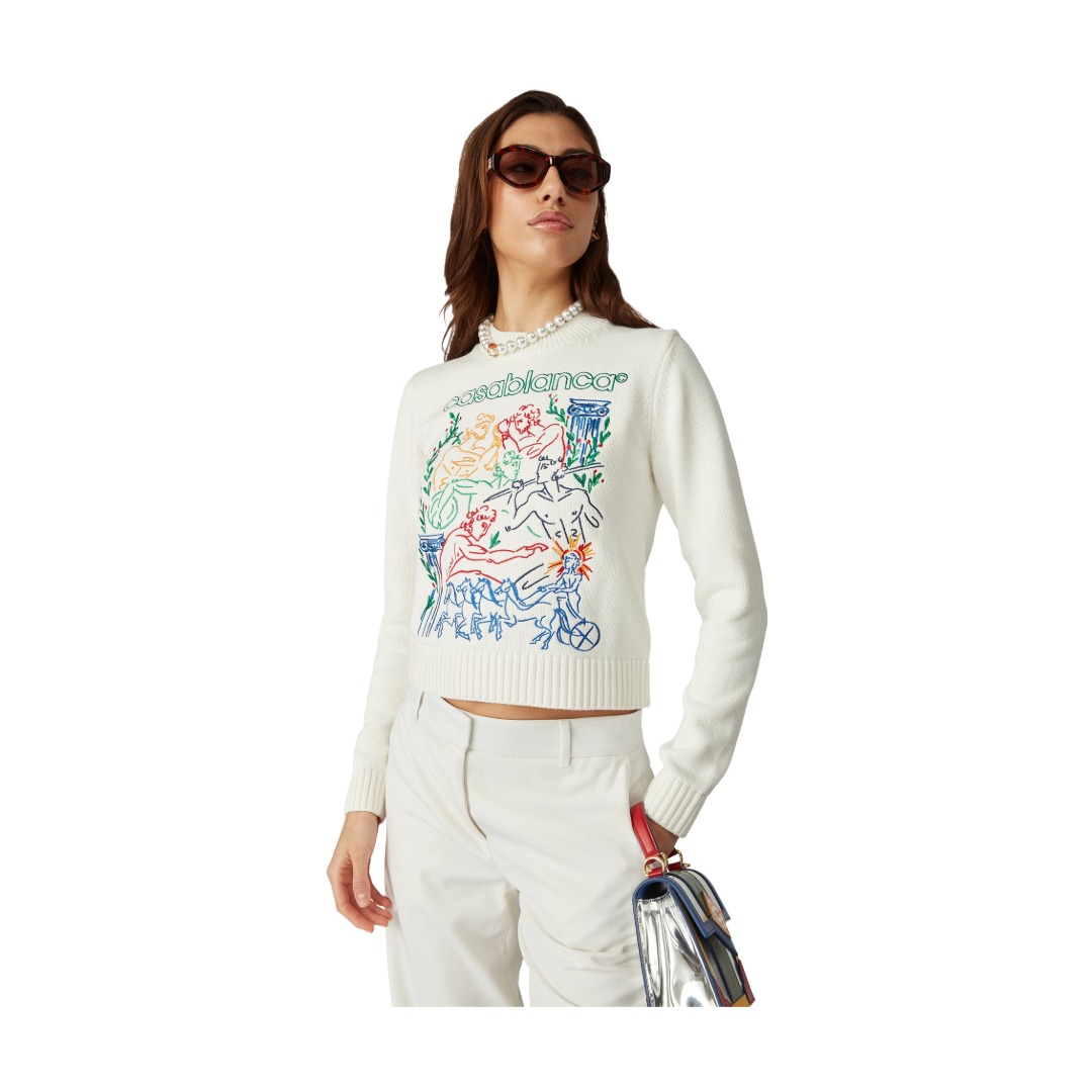 EMBROIDERED JUMPER WHITE/MULTICOLOR