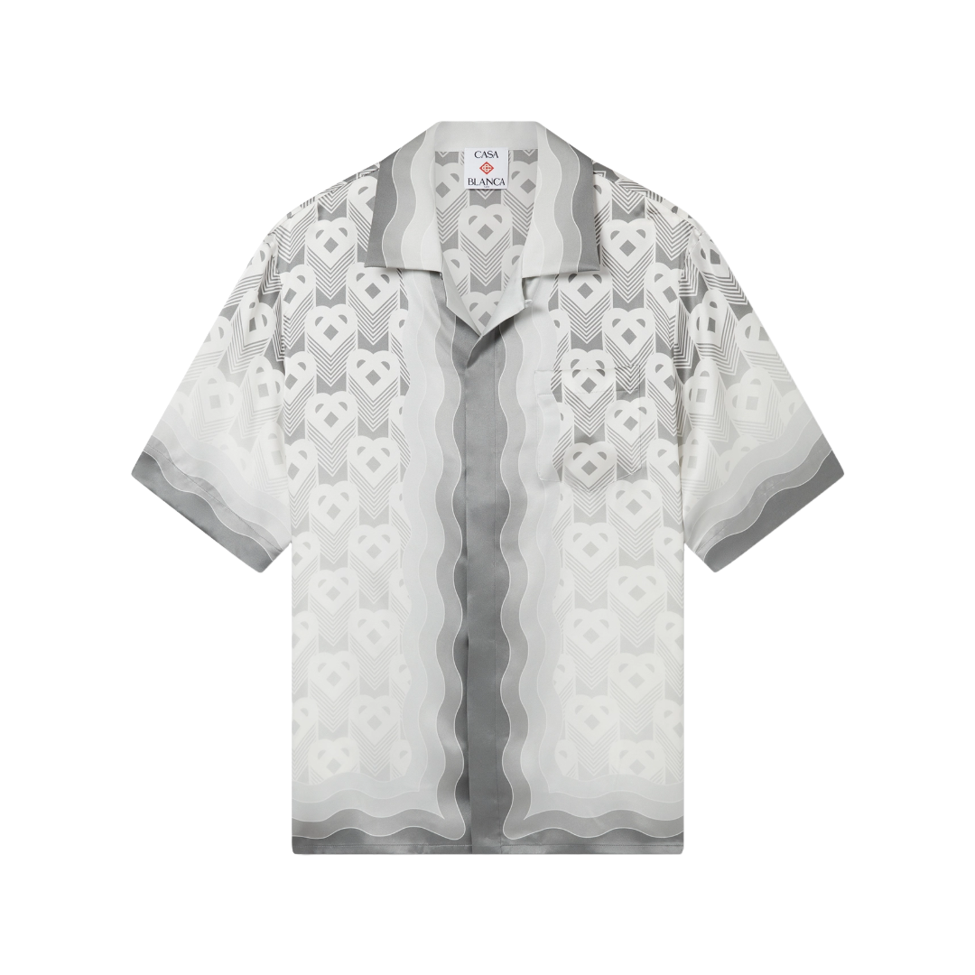 GRADIENT HEART MONOGRAM SILK SHIRT