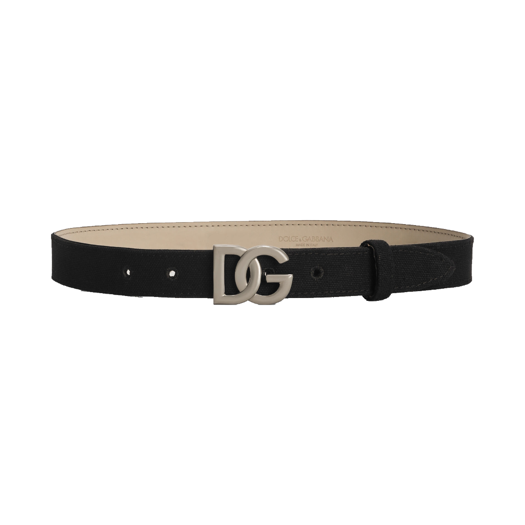 KIDS CANVAS BELT WITH DOLCE&GABBANA LOGO BLACK