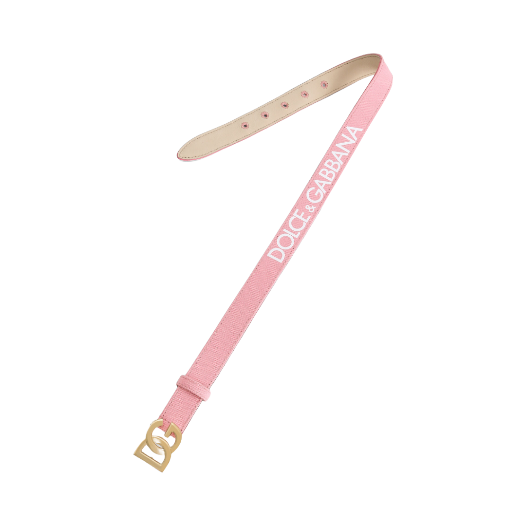 KIDS CANVAS BELT WITH DOLCE&GABBANA LOGO PINK