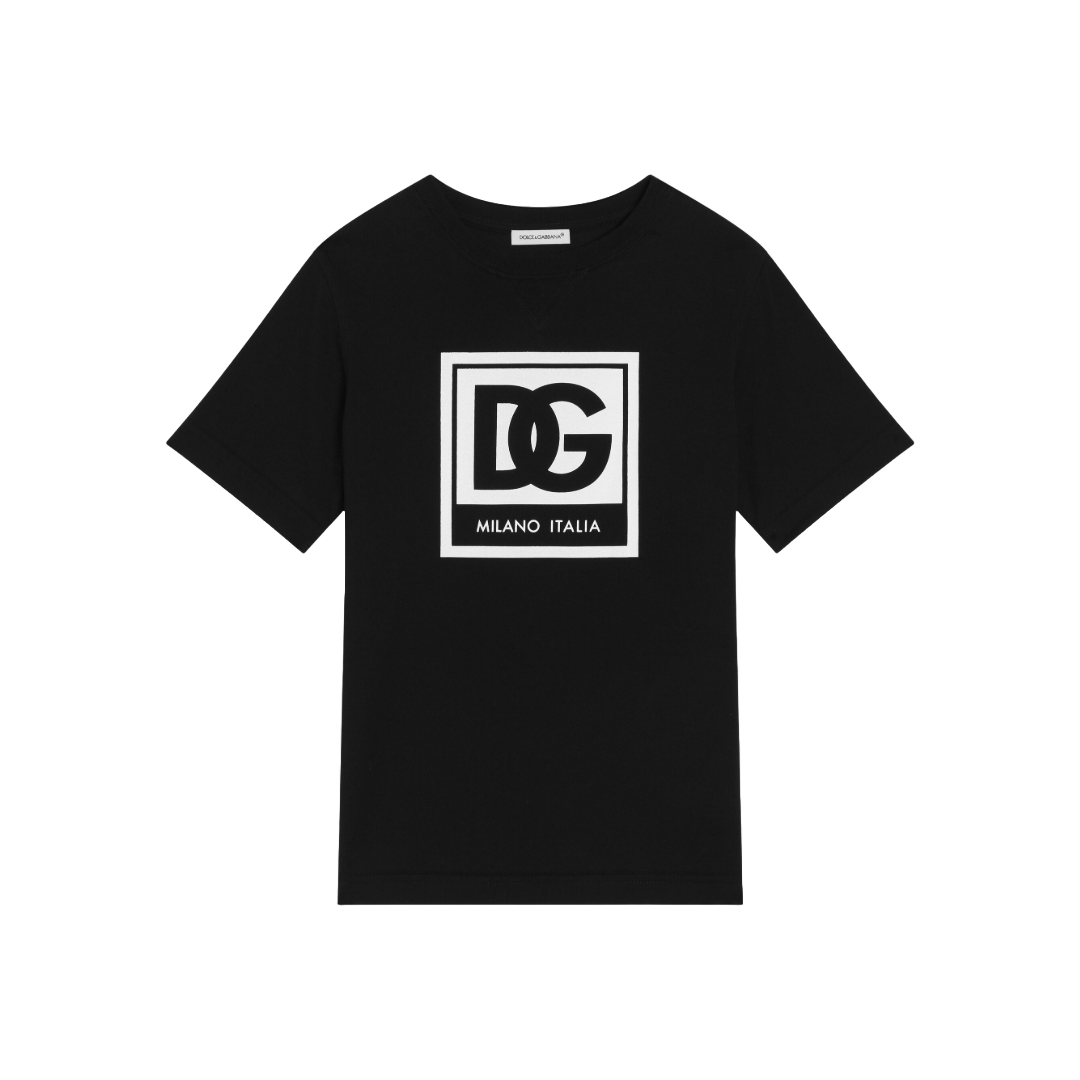 KIDS JERSEY T-SHIRT WITH DG LOGO BLACK