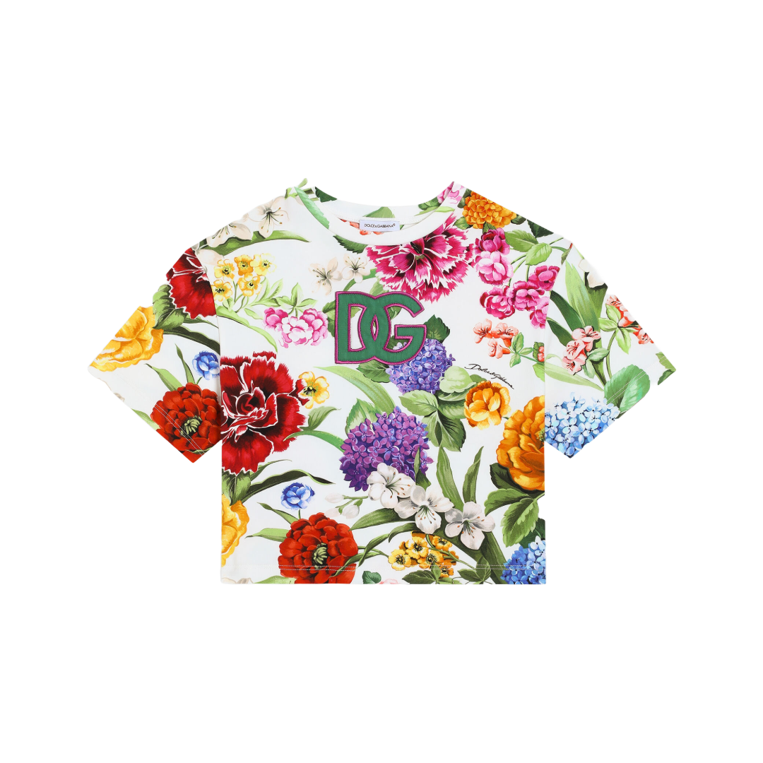 KIDS JERSEY T-SHIRT WITH FLORAL PRINT