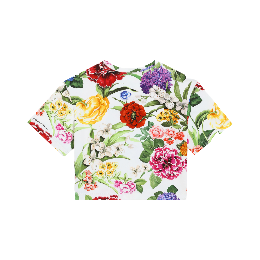 KIDS JERSEY T-SHIRT WITH FLORAL PRINT