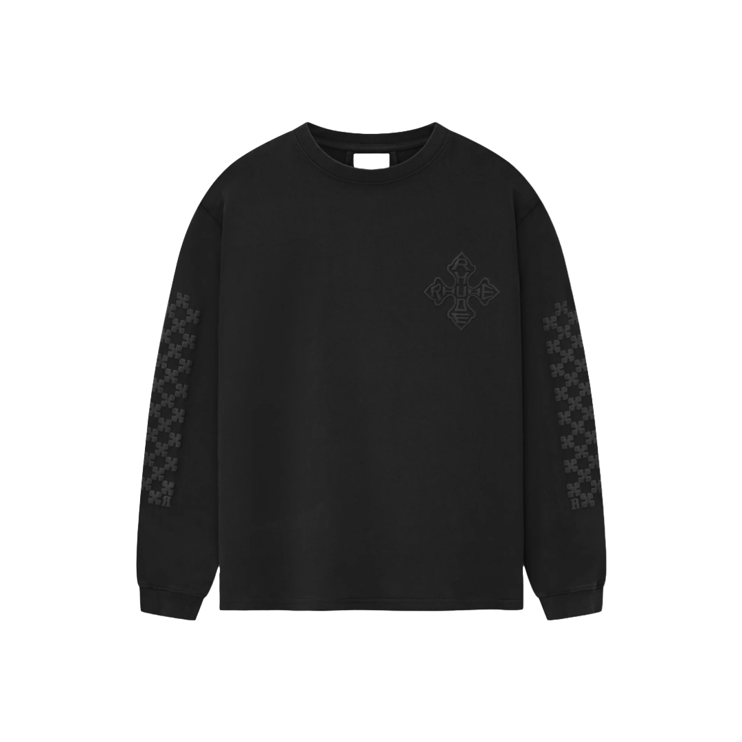 RHUDE CROSS LS TEE BLACK