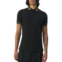 WATERCOLOR COLLAR COTTON T-SHIRT BLACK