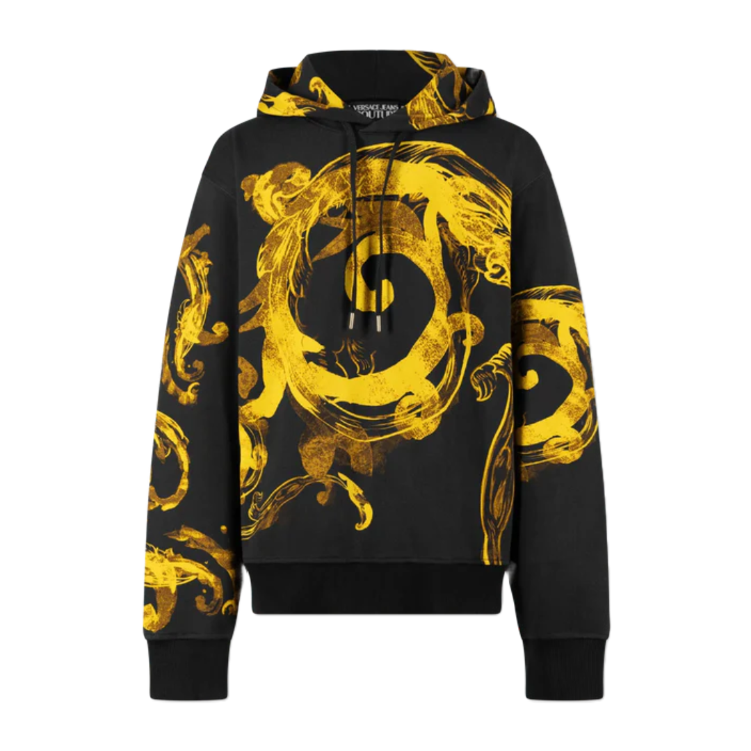 WATERCOLOR BAROQUE COUTURE HOODIE BLACK