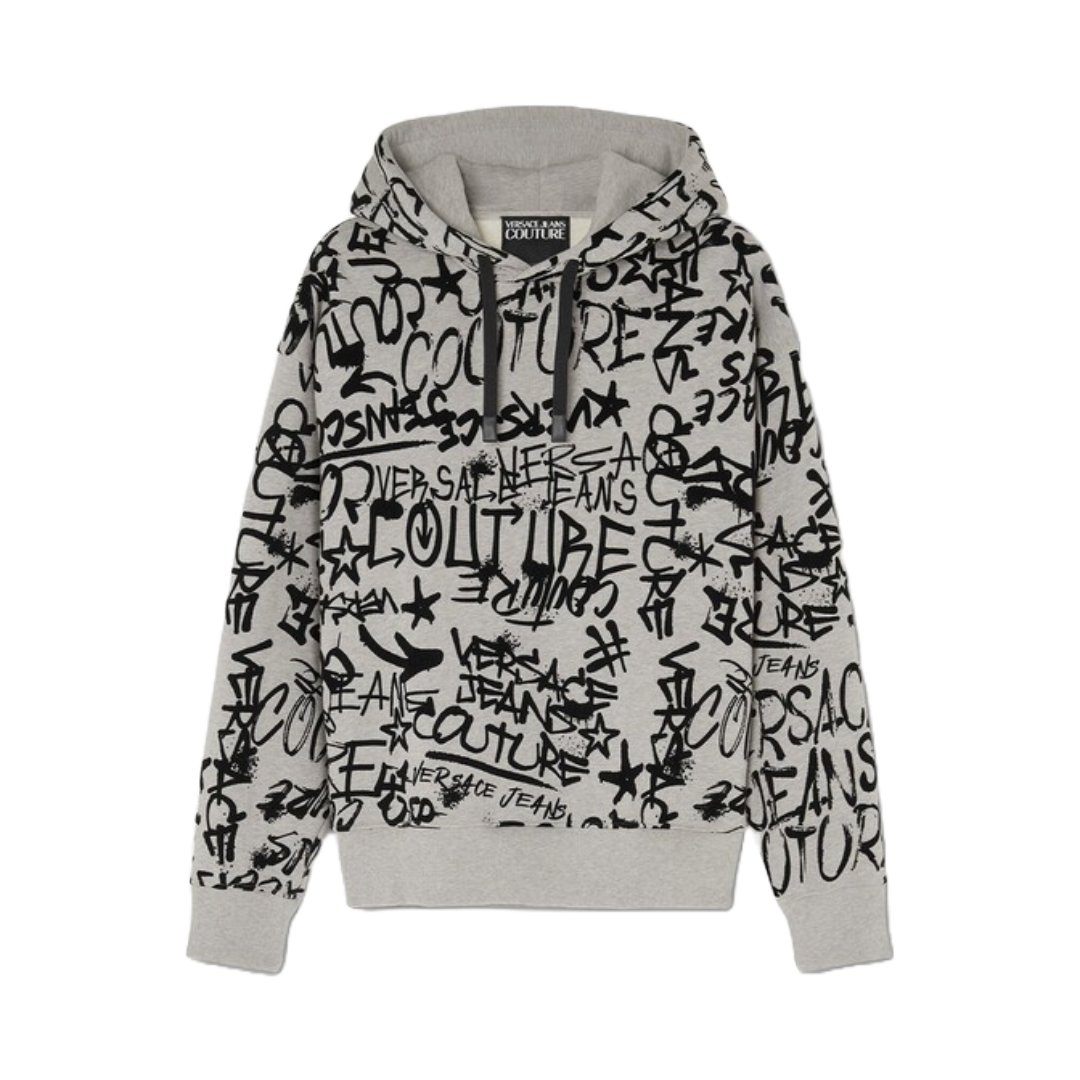 GRAFFITI FLOCK HOODIE GRAY