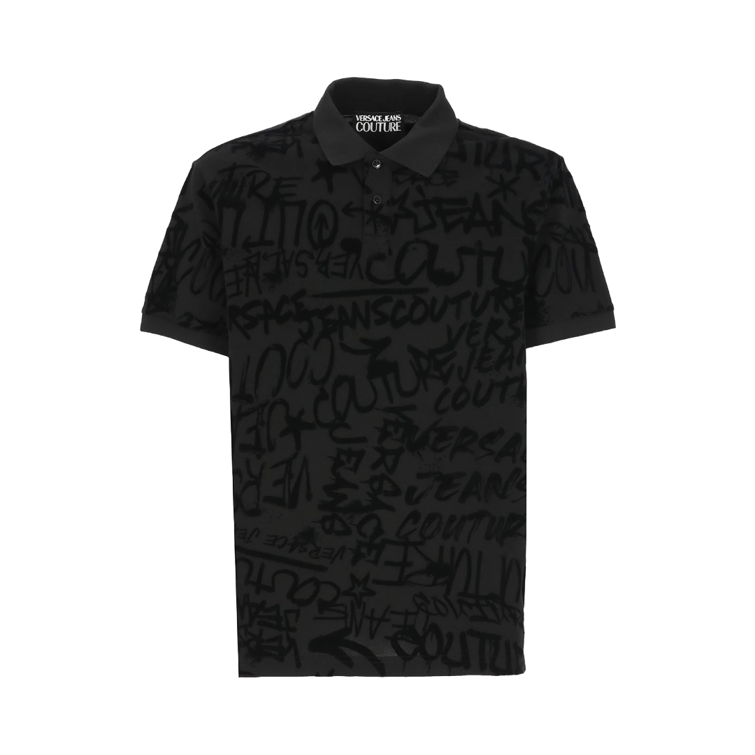 VERSACE COUTURE BLACK POLO SHIRT