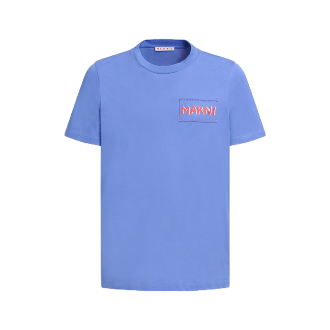 INDIGO CREW NECK T-SHIRT BLUE