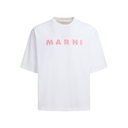 CREWNECK T-SHIRT WITH CHECKED MARNI LOGO