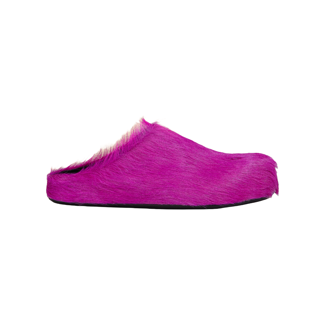 FUSCHIA LONG-HAIR CALFSKIN FUSSBETT SABOT