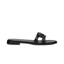 MEDUSA '95 PATENT FLAT SANDALS BLACK