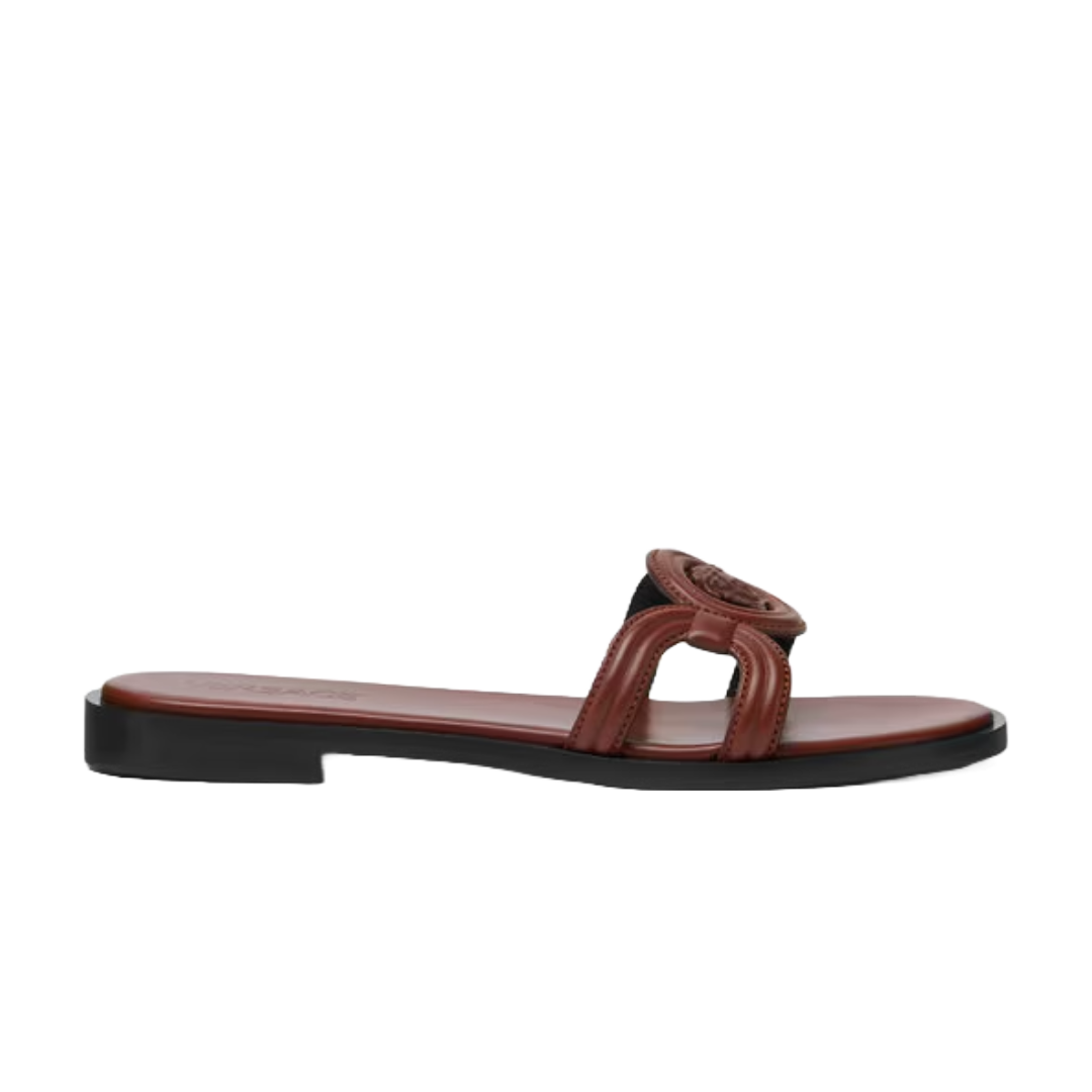 MEDUSA '95 PATENT FLAT SANDALS BROWN