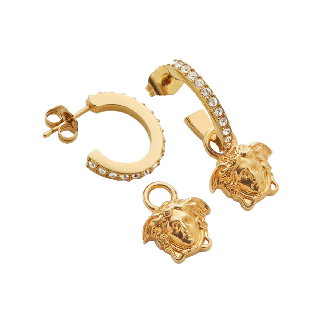 CRYSTAL LA MEDUSA HOOP EARRINGS