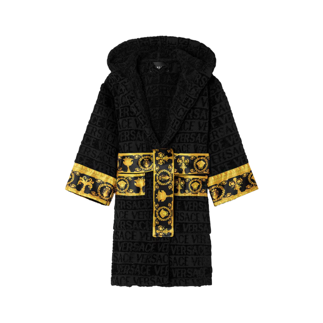 BAROQUE KIDS BATHROBE BLACK