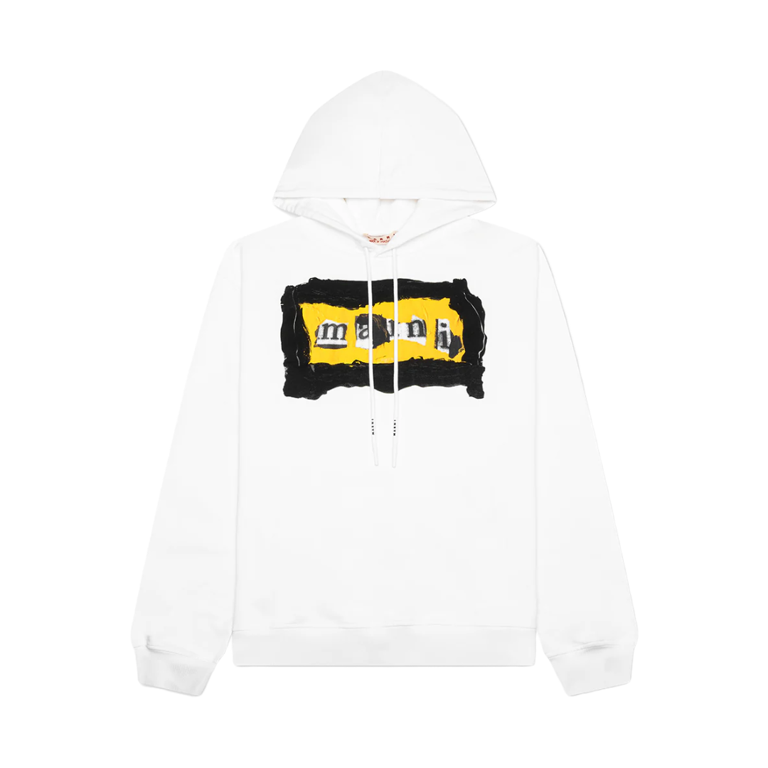 PAINTED ON COLLAGE YELLOW LOGO HOODIE