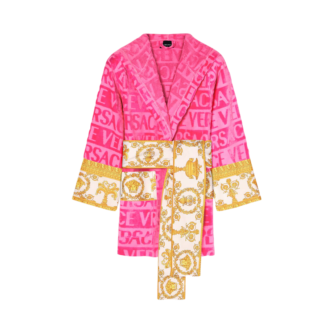 BAROQUE SHORT BATHROBE PINK