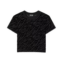 ZEBRA DEVORE CROP T-SHIRT BLACK