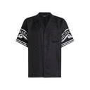 PRINTED SILK AND DENIM SHIRT BLACK