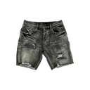 PURPLE BRAND P020 BLACK MONOGRAM LEOPARD PRINT SHORT
