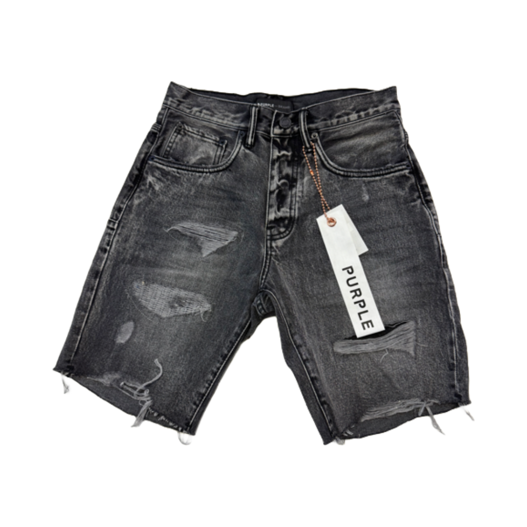 PURPLE BRAND DISTRESSED SHORTS DARK DENIM