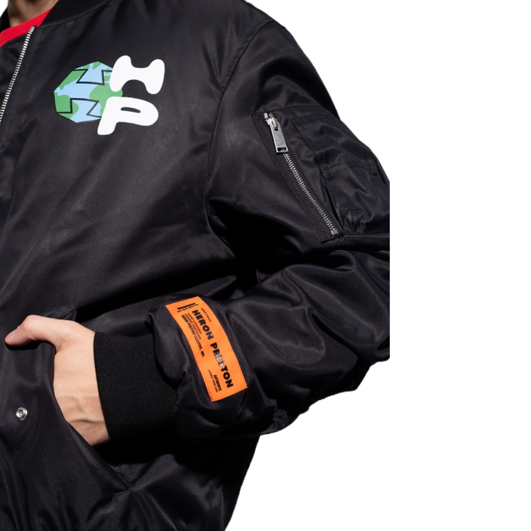 HERON PRESTON BLACK BOMBER JACKET