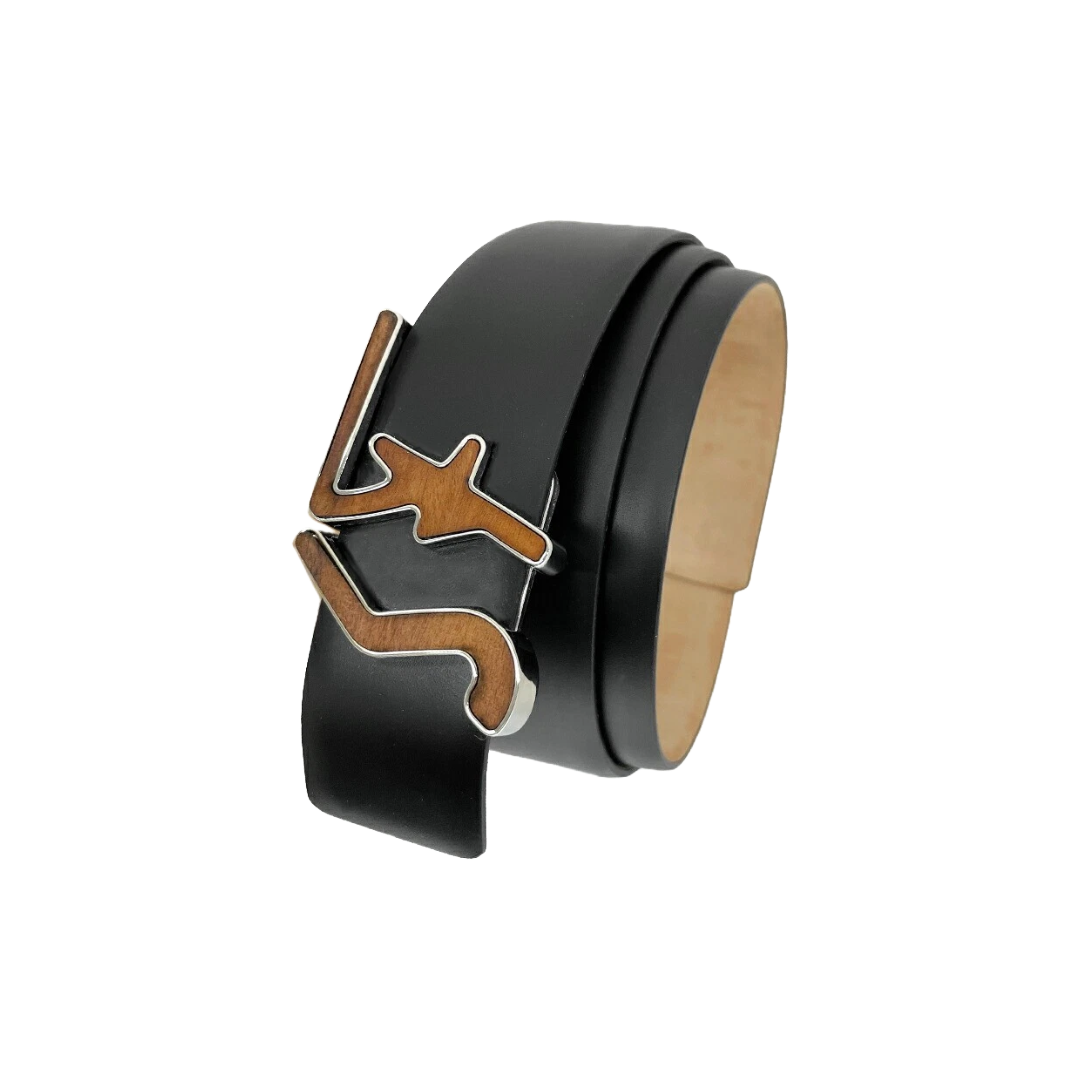 FERRAGAMO SF BLACK LEATHER BELT