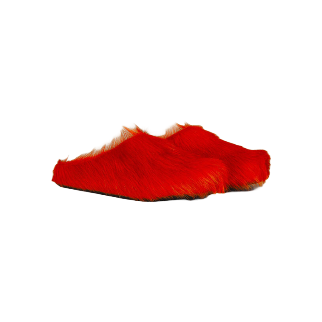 ORANGE LONG HAIR CALFSKIN FUSSBETT SABOT